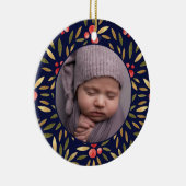 クラシッククリスマスフローラフレームBabys 1stクリスマス セラミックオーナメント (右)
