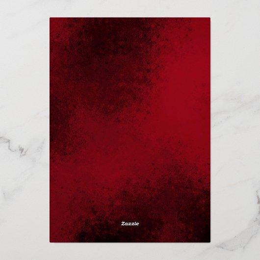 クラシッククリスマスフローラ金ゴールドクレスト写真 箔シーズンカード (裏面)