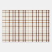 クラシッククリスマスプレイドコレクションレッドグリーンクリーム ラッピングペーパーシート (正面3)