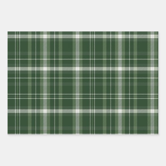 クラシッククリスマスプレイドコレクションレッドグリーンクリーム ラッピングペーパーシート (正面2)
