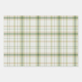 クラシッククリスマスプレイドコレクションレッドグリーンピンク ラッピングペーパーシート (正面2)