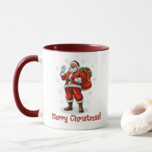 クラシッククリスマスプレゼントを持ってくるサンタクロース マグカップ