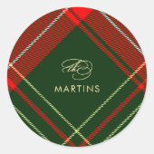 クラシッククリスマスプレッドネームホリデー ラウンドシール (正面)