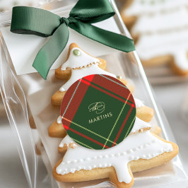 クラシッククリスマスプレッドネームホリデー ラウンドシール