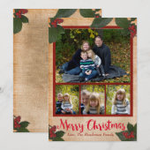 クラシッククリスマスベリー5x7クリスマスフォトカード シーズンカード (正面/裏面)