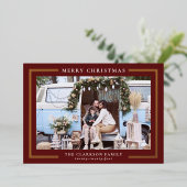 クラシッククリスマスホリデーフォトカード 箔シーズンカード (立ち正面)