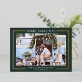 クラシッククリスマスホリデーフォトカード 箔シーズンカード (立ち正面)