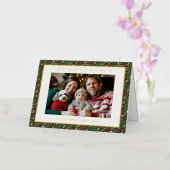 クラシッククリスマスホリーリーフフォイルホリデーカード 箔シーズンカード (蘭)