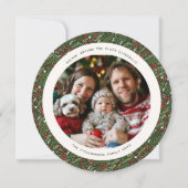 クラシッククリスマスホリーリーフホリデーカード カード (正面)