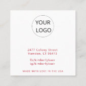 クラシッククリスマスホワイトイヤリングディスプレイ スクエア名刺 (裏面)