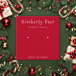 クラシッククリスマスホワイトイヤリングディスプレイ スクエア名刺