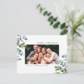 クラシッククリスマスホワイトユーカリの緑の写真 シーズンポストカード (スタンド正面)