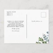 クラシッククリスマスホワイトユーカリの緑の写真 シーズンポストカード (裏面)