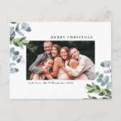 クラシッククリスマスホワイトユーカリの緑の写真 シーズンポストカード (正面)