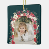 クラシッククリスマスボタニカルアニュアルキープサケ写真 セラミックオーナメント (左)