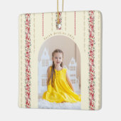 クラシッククリスマスボタニカルアニュアルキープサケ写真 セラミックオーナメント (左)