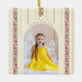 クラシッククリスマスボタニカルアニュアルキープサケ写真 セラミックオーナメント (正面)