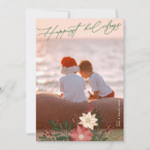 クラシッククリスマスポインセチアフェスティバル写真ハッピー シーズンカード (正面)