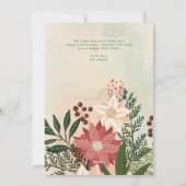 クラシッククリスマスポインセチアフェスティバル写真ハッピー シーズンカード (裏面)