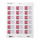 クラシッククリスマスポインセチア花の住所 ラベル (フルシート)