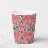 クラシッククリスマスポインセチア花柄 紙コップ (裏面)