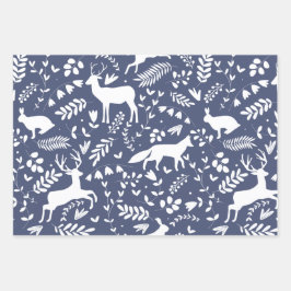 クラシッククリスマスラッピング紙フラットシートセット ラッピングペーパーシート