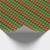 クラシッククリスマスラップレッドグリーンブルゴーニュ三角形 ラッピングペーパー (角)