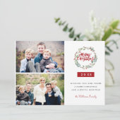 クラシッククリスマスリース2枚の休日 招待状 (スタンド正面)