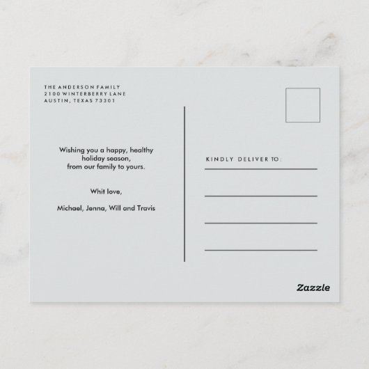 クラシッククリスマスリース2枚パーソナライズされた写真 ポストカード (裏面)