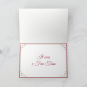 クラシッククリスマスレッドポインセチア花ありがとう サンキューカード (内部)