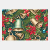 クラシッククリスマスレトロヴィンテージ ラッピングペーパーシート (正面3)