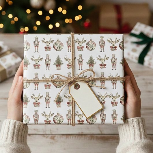 クラシッククリスマスヴィンテージチノイスリートイレジャンボ ラッピングペーパー