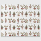 クラシッククリスマスヴィンテージチノイスリートイレジャンボ ラッピングペーパー (フラット)