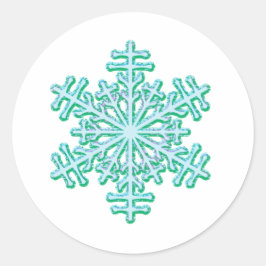 クラシッククリスマス冬の雪片 ラウンドシール