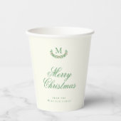 クラシッククリスマス家族モノグラム  紙コップ (正面)