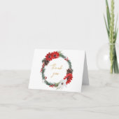 クラシッククリスマス折り結婚曲げサンキューカード サンキューカード (正面)