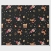 クラシッククリスマス玩具包み紙 ラッピングペーパー (フラット)