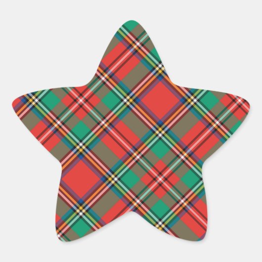 クラシッククリスマス用プレイド 星シール (正面)