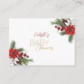 クラシッククリスマス白ベビーシャワーおむつラッフル エンクロージャーカード (裏面)