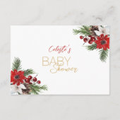 クラシッククリスマス白ベビーシャワー予約リクエスト エンクロージャーカード (裏面)