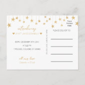 クラシッククリスマス白写真誕生発表 案内ポストカード (裏面)