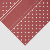 クラシッククリスマス素朴レッドアイボリードットストライプ 薄葉紙 (詳細)