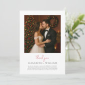 クラシッククリスマス結婚のサンキューカード – 写真 サンキューカード (スタンド正面)