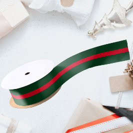 クラシッククリスマス緑と赤リボン サテンリボン