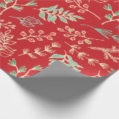 クラシッククリスマス花柄ラッピング紙 ラッピングペーパー (角)