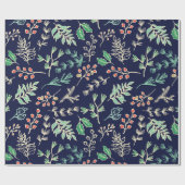 クラシッククリスマス花柄ラッピング紙 ラッピングペーパー (フラット)