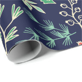 クラシッククリスマス花柄ラッピング紙 ラッピングペーパー (ロールコーナー)