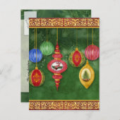 クラシッククリスマス装飾はがきパーティー招待状 インビテーションポストカード (正面/裏面)