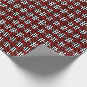 クラシッククリスマス赤い格子状フェスティバル休日 ラッピングペーパー (角)