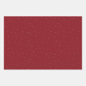 クラシッククリスマス赤い格子状フェスティバル星休日 ラッピングペーパーシート (正面2)